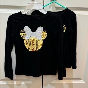 Sister set lot of Minnie Head long sleeve sequin shirts